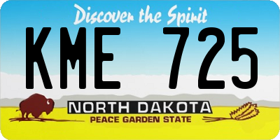 ND license plate KME725