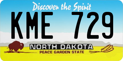 ND license plate KME729