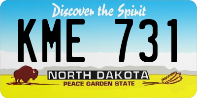 ND license plate KME731