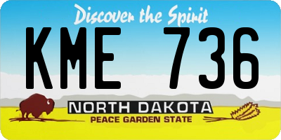 ND license plate KME736
