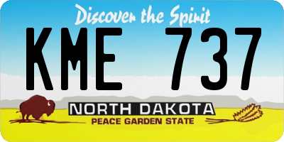 ND license plate KME737