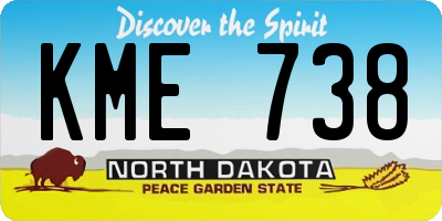 ND license plate KME738