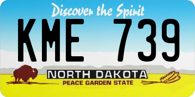 ND license plate KME739