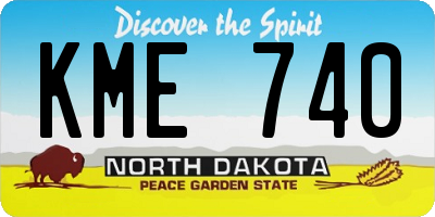ND license plate KME740
