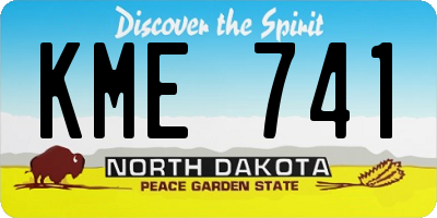 ND license plate KME741