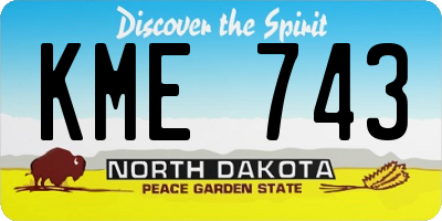 ND license plate KME743