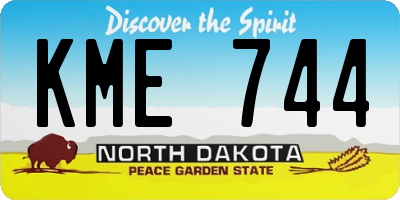 ND license plate KME744