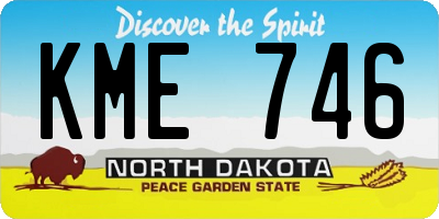 ND license plate KME746