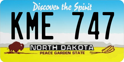 ND license plate KME747