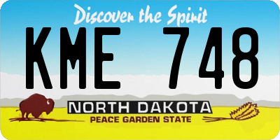 ND license plate KME748
