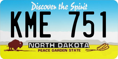 ND license plate KME751