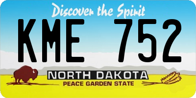 ND license plate KME752