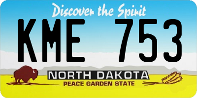 ND license plate KME753