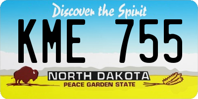 ND license plate KME755