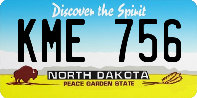 ND license plate KME756