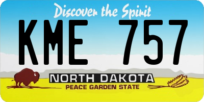 ND license plate KME757