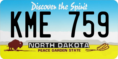 ND license plate KME759