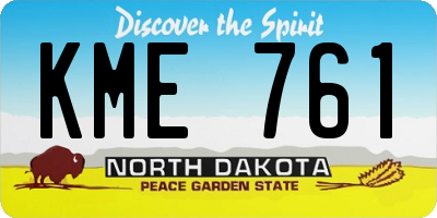 ND license plate KME761