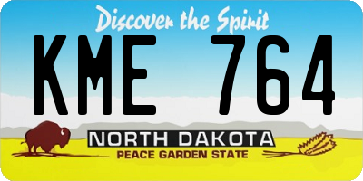 ND license plate KME764