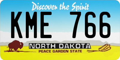 ND license plate KME766