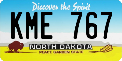 ND license plate KME767