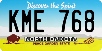 ND license plate KME768
