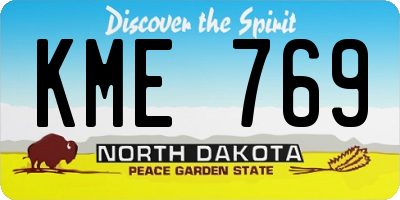 ND license plate KME769