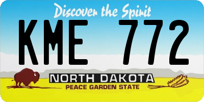 ND license plate KME772
