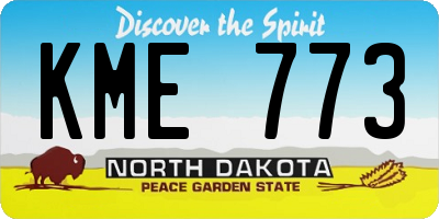 ND license plate KME773