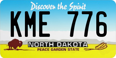 ND license plate KME776