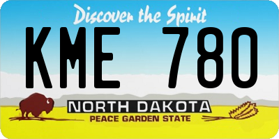 ND license plate KME780