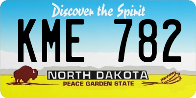 ND license plate KME782