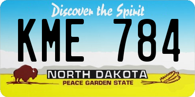 ND license plate KME784