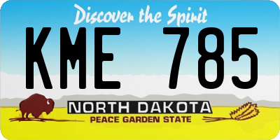 ND license plate KME785