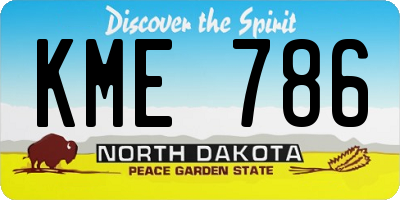ND license plate KME786