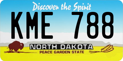 ND license plate KME788