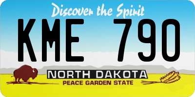 ND license plate KME790
