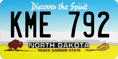 ND license plate KME792