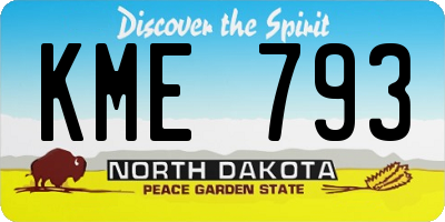ND license plate KME793