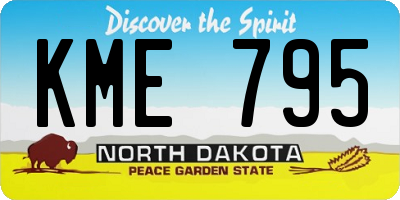 ND license plate KME795