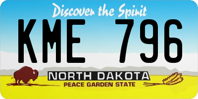 ND license plate KME796