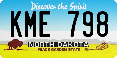 ND license plate KME798