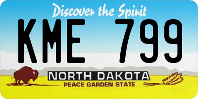 ND license plate KME799