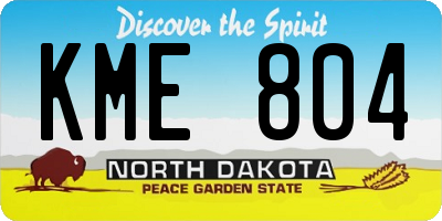 ND license plate KME804