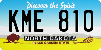 ND license plate KME810
