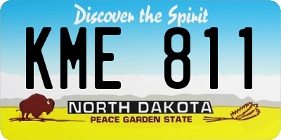 ND license plate KME811