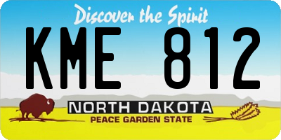 ND license plate KME812
