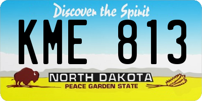 ND license plate KME813