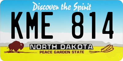 ND license plate KME814