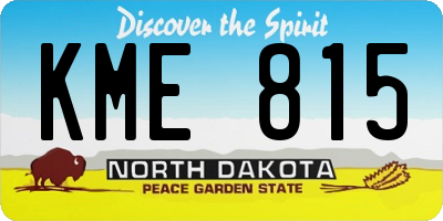 ND license plate KME815